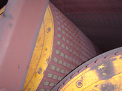 Rulmeca ceramic lagging in service handling iron ore